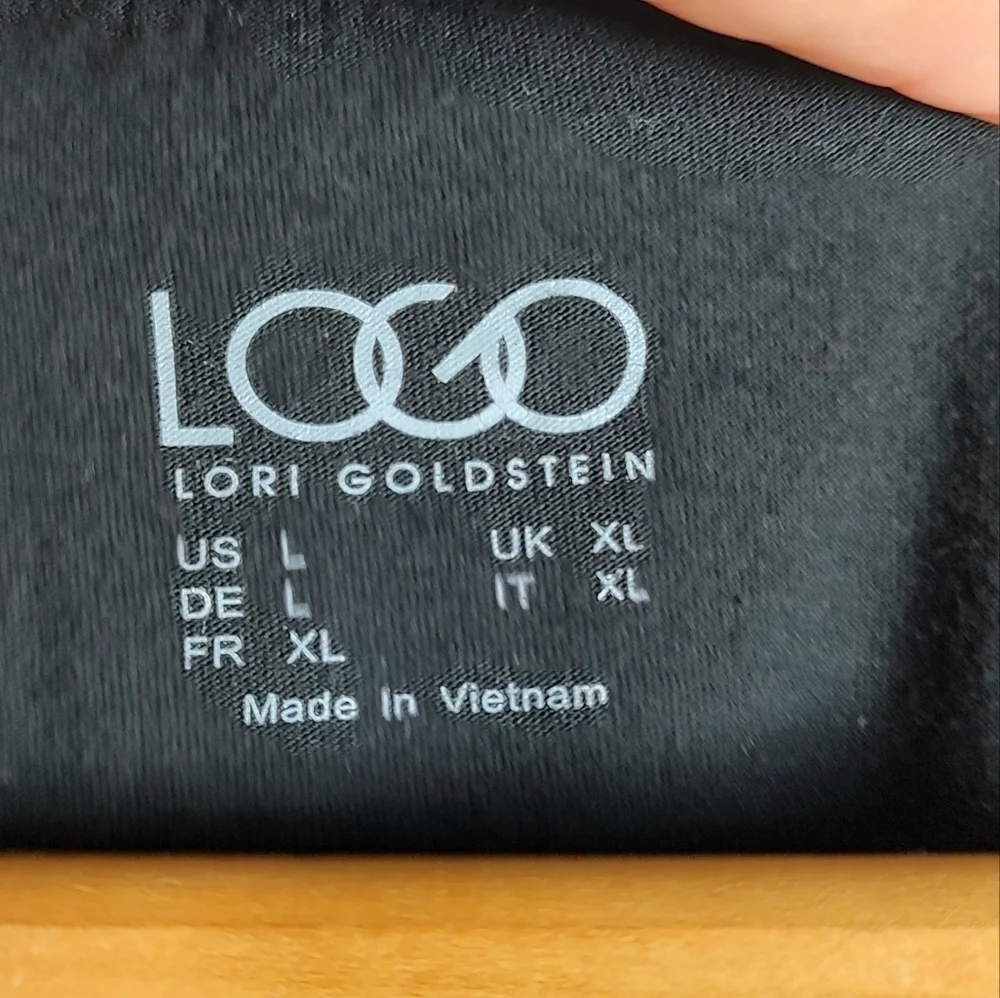 LOGO Lori Goldstein Black Long Sleeve Top L - Picture 6 of 10